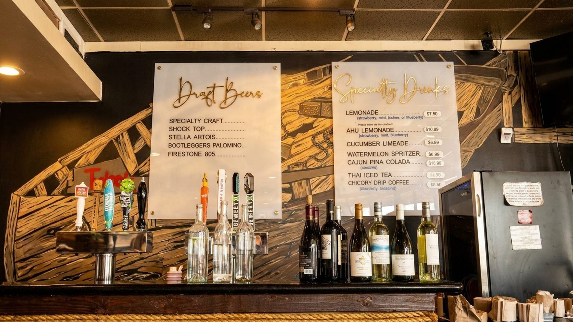 Draft beers and specialty drinks