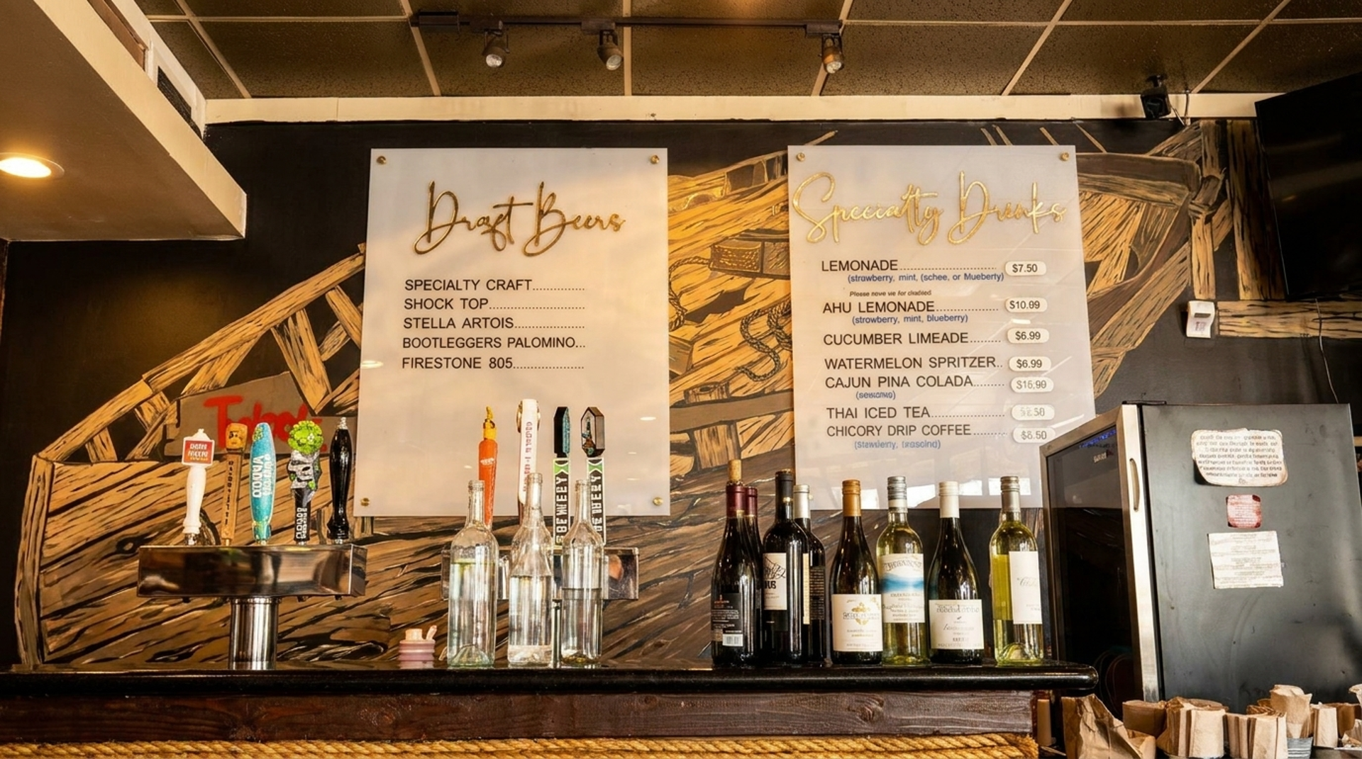 Draft beers and specialty drinks